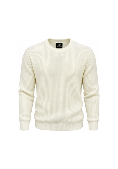 Classics Men Turbulance Erkek Sıfır Yaka Triko Kazak 7836 Beyaz