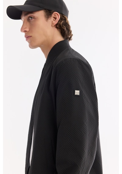 Avva Erkek Siyah Bomber Yaka Su İtici Rüzgar Geçirmez Hafif Mevsimlik Comfort Fit Mont A61y6059