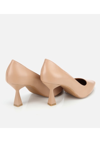 Hotiç Kadın Deri Bej Esnek Tabanlı İnce Topuklu Stiletto 01ayh312510a330 Bej