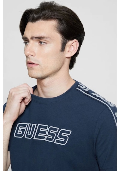 Guess Erkek Arlo Logolu T-shirt Xxl Lacivert