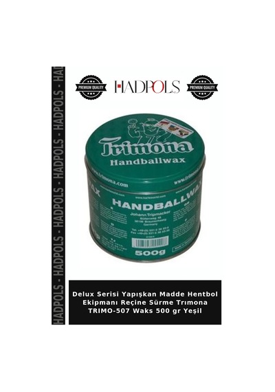 Delux Serisi Yapışkan Madde Hentbol Ekipmanı Reçine Sürme Trımona Trımo-507 Waks 500 Gr Yeşil