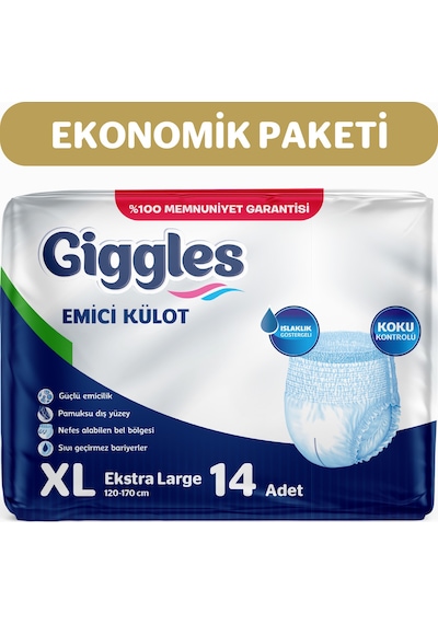 Giggles Yetişkin Emici Külot Extra Large Ekonomik Paket 2 x 7'Li
