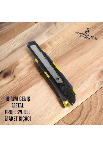 18 Mm Profesyonel Maket Bıçağı Geniş Uç Komple Metal Kod:234