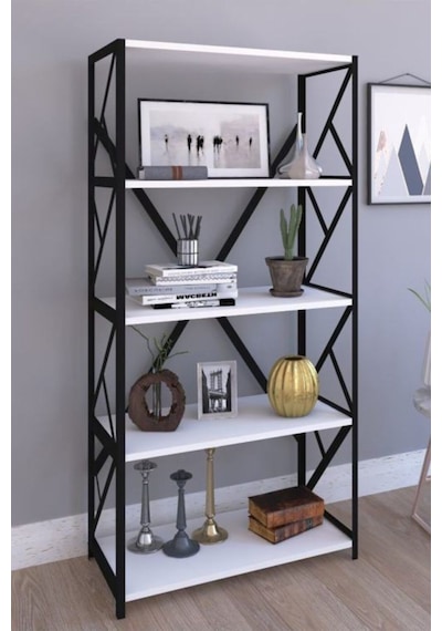 Cosargroup Metal Kitaplık 5 Raflı Kitaplık Raf Kütüphane 150 Cm