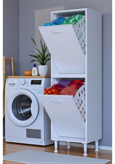 Eliusta Veluna 40 Cm Kirli Çamaşır Sepetli Dolap Banyo Dolabı Beyaz 40x138x32,5 Cm 2 Sepetli Dolap Beyaz Eliusta Veluna 40 Cm Kirli Çamaşır Sepetli Dolap Banyo Dolabı Beyaz 40x138x32,5 Cm 2 Sepetli Dolap Beyaz
