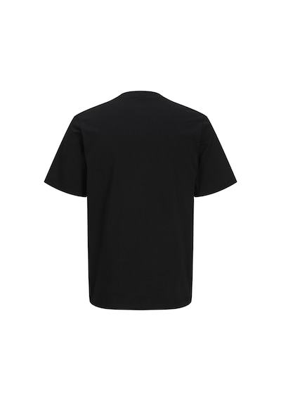 Jack & Jones Erkek Bisiklet Yaka Gögüs Baskili Tisört - New Plas - 12310180 Siyah