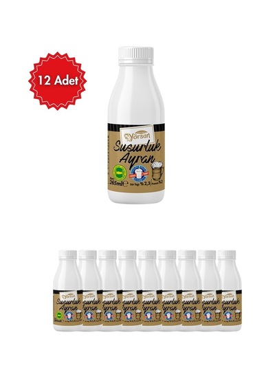 Yörsan Susurluk Ayran 2,3 Yağlı 265 Ml X 12 Adet Doğal Fermente Yoğurt Tadında Serinletici Ayran