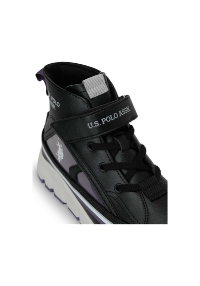 Uspoloassn U.s. Polo Assn. Keltes Jr Siyah Kız Çocuk High Sneaker Siyah-mor