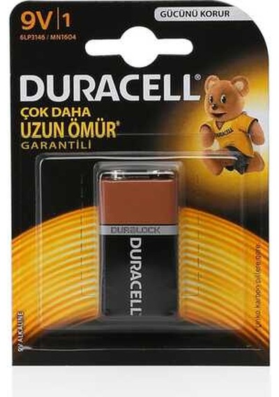 Duracell 9 Volt Pil 1'li