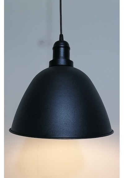 Riolight Retro Siyah Içi Beyaz Tekli Metal Sarkıt Çap:28Cm