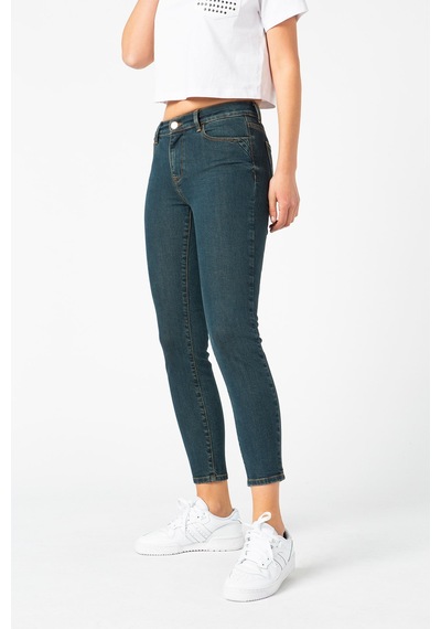 Vigoss Kadın Ön Cep Kesikli Denim Pantolon 23794-70425 Mavi