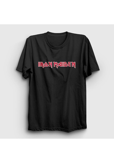 Presmono Unisex Logo Iron Maiden T-shirt Siyah