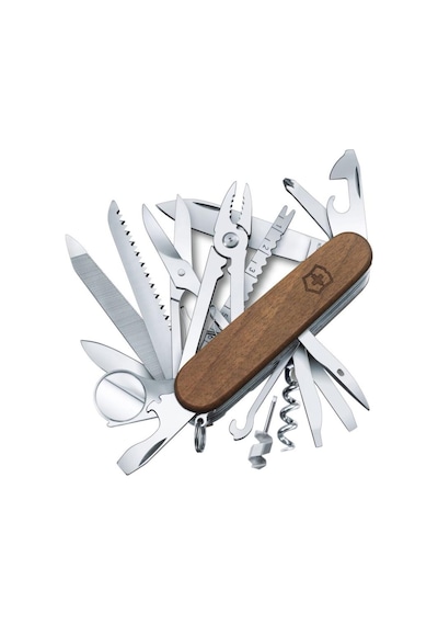 Victorinox 1.6791.63 Swisschamp Ceviz Ağacı Yüzeyli Kamp Çakı Kahverengi