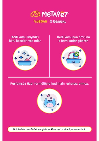 Metapet Kedi Kumu ve Tuvaleti Koku Giderici Doğal Aktif Karbonlu 1750 ML