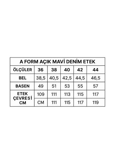 Vellichor Kadın A Form Mavi Denim Etek Çok Renkli
