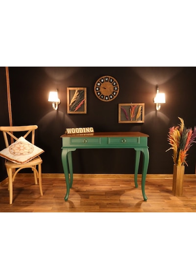 Wooding 120 Cm Çekmeceli Masif Yeşil Ceviz Dresuar (548589918) Yeşil