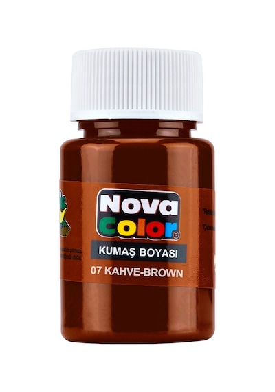 Nova Color 30 Ml Tek Renk Şişe Kumaş Boyası Kahverengi Nc-165 Çok Renkli