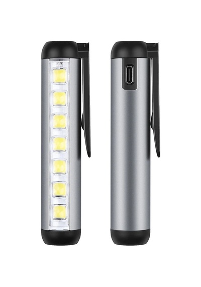 Mepa Gold Silver Gs-495 Type-c Girişli Mıknatıslı Şarjllı Mini Cep Feneri Najmaddin Standart