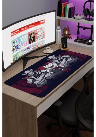 Helltaker Kaymaz Dikişli Kauçuk Oyuncu Mousepad V3 - 90x40 Xxl Gaming Mouse Pad Fare Altlığı