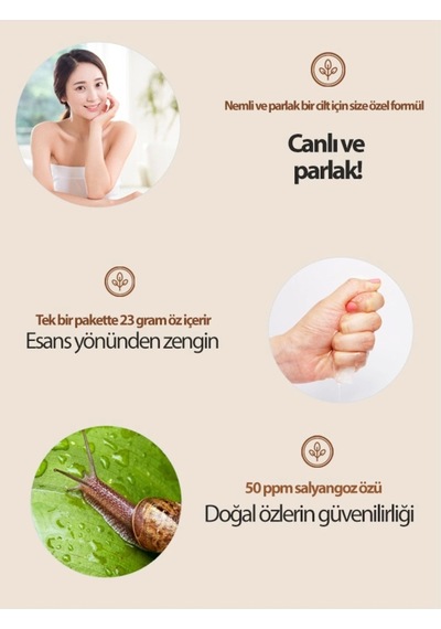 Fascy Doğal Salyangoz Özlü Esneklik Kazandırıcı Maske 23 G