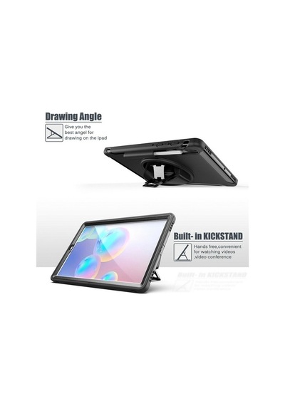 Samsung Uyumlu Tab S6 T860 T865 Kılıf Zırhlı Darbe Etkili Silikon Stand