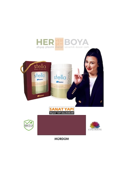 Stella Su Bazlı Saf Akrilik Boya Mürdüm Diğer