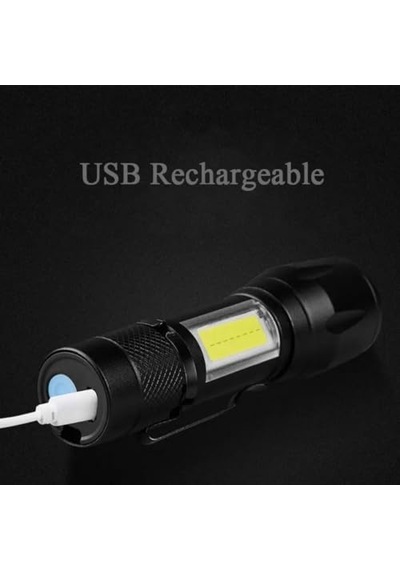 El Feneri Led Usb Şarjlı-metal Ultra Güçlü Parlak Zoom Mini Boy El Feneri Enerji Sınıfı A++ Ortam Lambası Depre