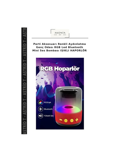 Parti Aksesuarı Renkli Aydınlatma Genç Odası Rgb Led Bluetooth Mini Ses Bombası Işıklı Haporlör
