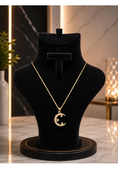 Premium 316l Çelik Ay Yıldızlı Kolye Gold-gümüş Gümüş - Altın