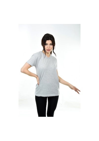 V Yaka Basic Kadın Tişört T-Shirt