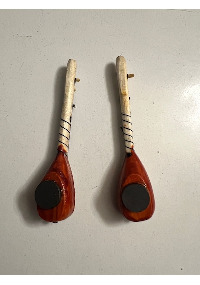 2 Adet Birden 10 Cm Magnetli Minyatür Saz Bağlama Buz Dolabı Süsü