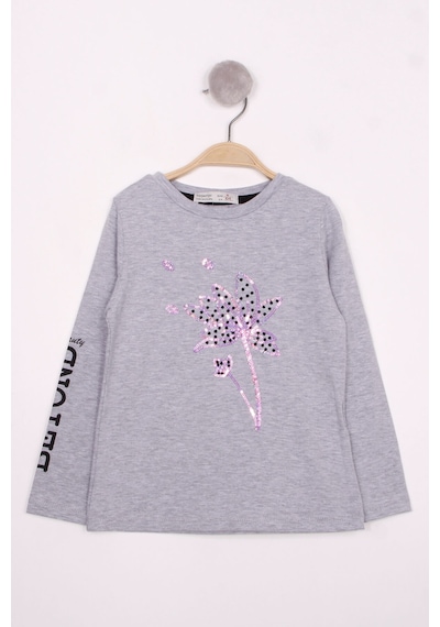 Toontoy Kids Toontoy Kız Çocuk Çiçek Nakışlı T-shirt Mint Yeşili
