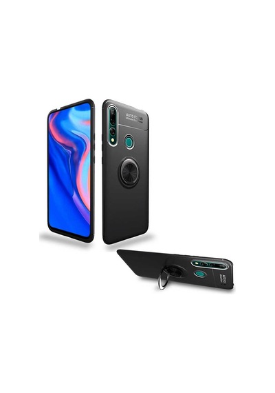 Huawei Y9 Prime 2019 Kılıf Zore Ravel Silikon Kapak Siyah-Mavi
