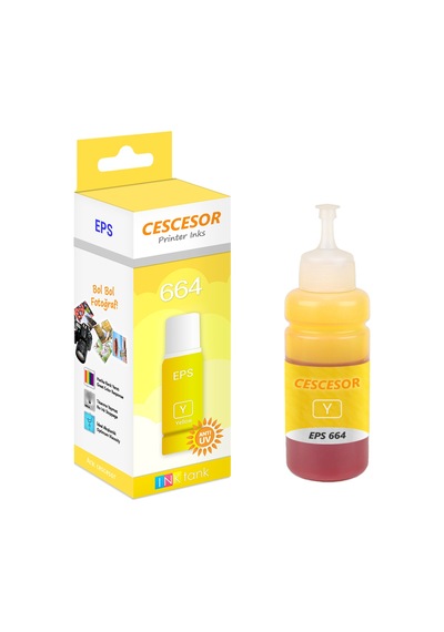Cescesor Eps - 664 Uyumlu Mürekkep Sarı 70 ML