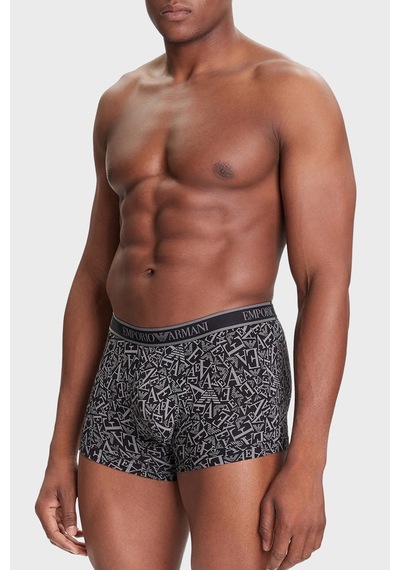 Emporio Armani Logolu Streç Pamuklu 3 Pack Boxer Erkek Boxer Em000370 Af10779 Mc198 Lacivert