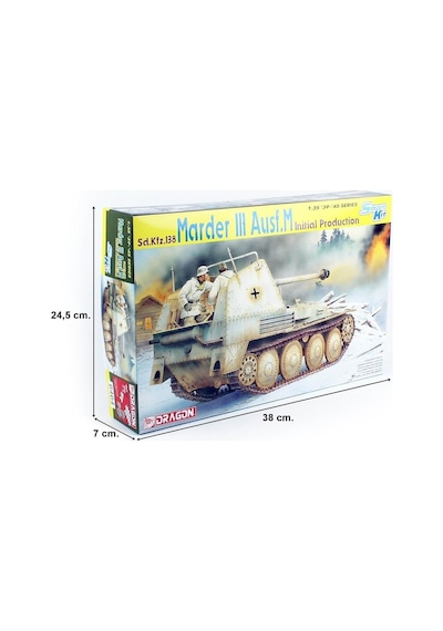 Dragon 6464 1/35 Ölçek, Sd.kfz.138 Marder Iıı Ausf.m, İlk Üretim Tankı Plastik Model Kiti-57576