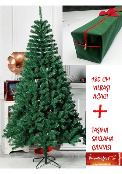 Yılbaşı Çam Ağacı 180 Cm 580 Dal Taşıma Çantası Hediyeli