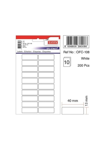 Tanex OFC-108 13 x 40 MM Okul Etiketi