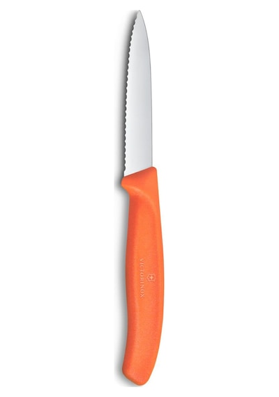 English Home Victorinox 6.7639.c1 Paslanmaz Çelik Tırtıklı Soyma Bıçak 8 Cm Turuncu