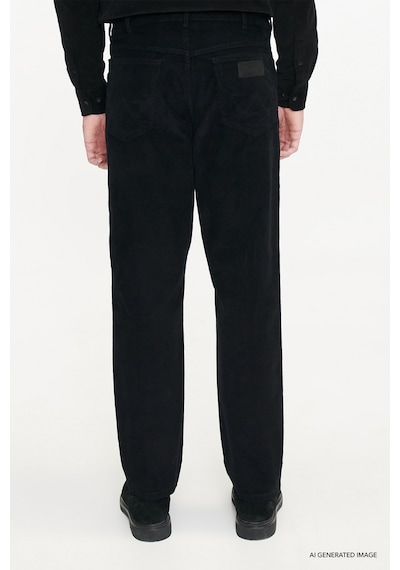 Wrangler Texas Pamuklu Slim Fit Cepli Esnek Erkek Kadife Pantolon Mw12sec100 Siyah