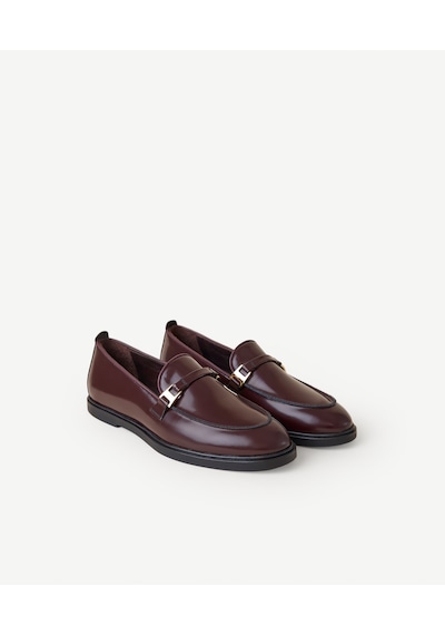Yargıcı Tokalı Deri Loafer 26kkay4069x 016 Bordo
