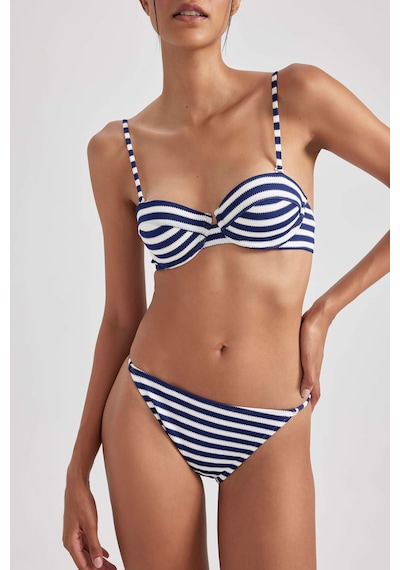 Defacto Fall in Love Regular Fit Çizgili Bikini Alt A9458AX23HSNV30 Lacivert