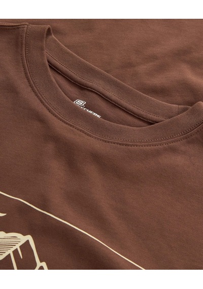 Skechers M Relax Fit Adventure Crewneck T-shirt S2620111-2070 Erkek Tişort Kahverengi