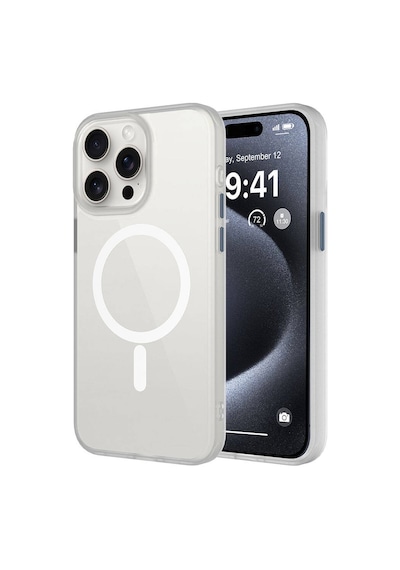 Apple iPhone 15 Pro Uyumlu Mat Arka Yüzey Wireless Şarj Özellikli Flet Magsafe Kıl Beyaz Beyaz