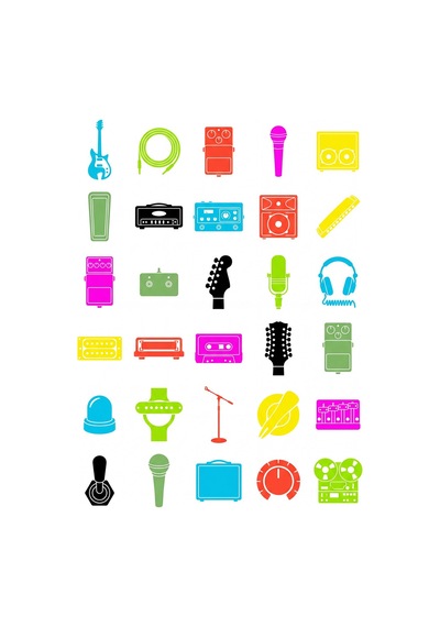 30 Adet Psikedelik Rock Müzik Sticker Seti - Laptop, Gitar Ve Defter İçin Çok Renkli