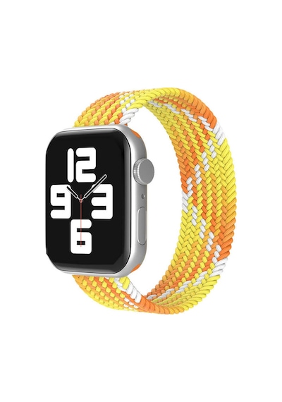 Wozlo Apple Uyumlu  Watch 1 2 3 4 5 6 7 8 Se Ultra Spor Loop Örgü Kordon L Beden 42/44/45mm - Sarı Turuncu