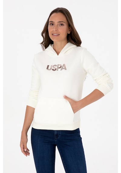 U.S. Polo Assn. Kadın Krem Kapüşonlu Basic Sweatshirt 50307711-VR256