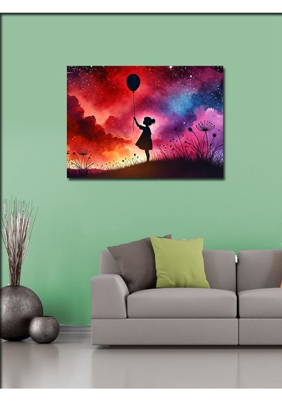 Kanvas Tablo Balonlu Gölge Kız 70cmx100cm