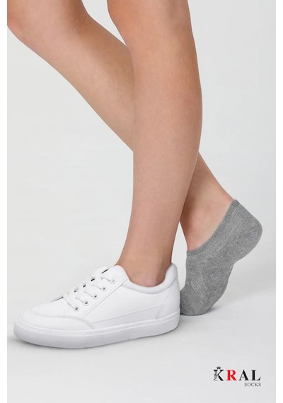 Kral Socks Unisex 6 Çift Sneakers Pamuklu Terletmez Çorap Gri