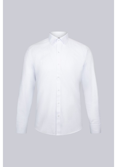 Hatemoğlu Beyaz Slim Fit Desenli Slim Yaka Pamuklu Uzun Kollu Klasik Gömlek 34311 4111993